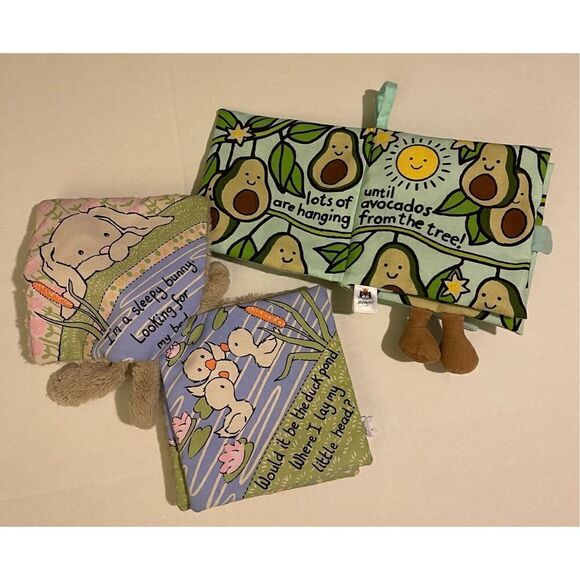 Jellycat 2 Baby Plush Rabbit Cloth Crinkle books - Picture 3 of 4